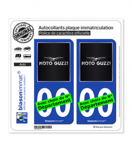 Moto Guzzi - Noir | Autocollant plaque immatriculation