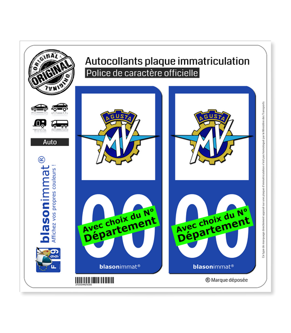 MV Agusta | Autocollant plaque immatriculation