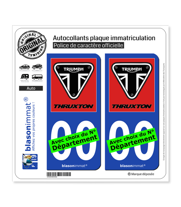 Triumph - Thruxton Red | Autocollant plaque immatriculation