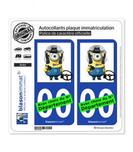 Minion - Morados | Autocollant plaque immatriculation