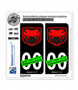 Viper Fangs - Black et Red | Autocollant plaque immatriculation
