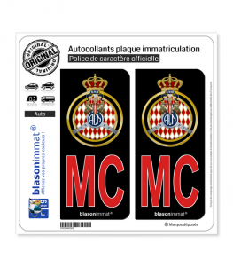 MC Rouge Automobile Club de Monaco - Blason | Autocollant plaque immatriculation