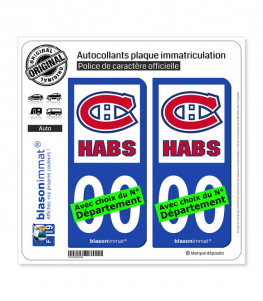 Canadiens - Habs | Autocollant plaque immatriculation