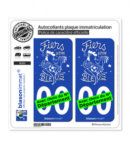 Fiers d'être bleus - Blanc | Autocollant plaque immatriculation