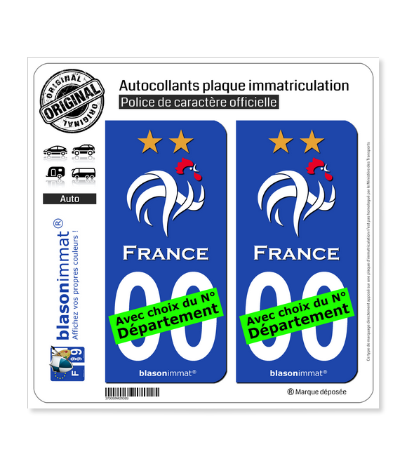 France - FFF | Autocollant plaque immatriculation