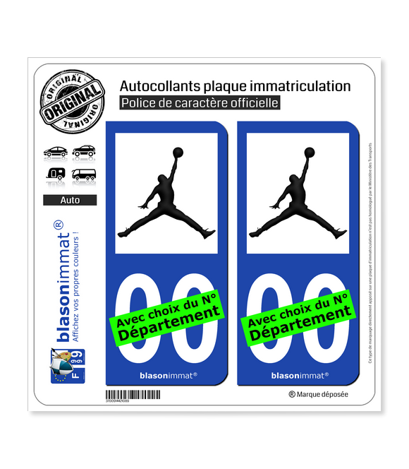 Jumpman - Michael Jordan | Autocollant plaque immatriculation