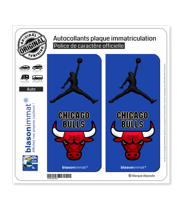 Jumpman - Chicago Bulls | Autocollant plaque immatriculation