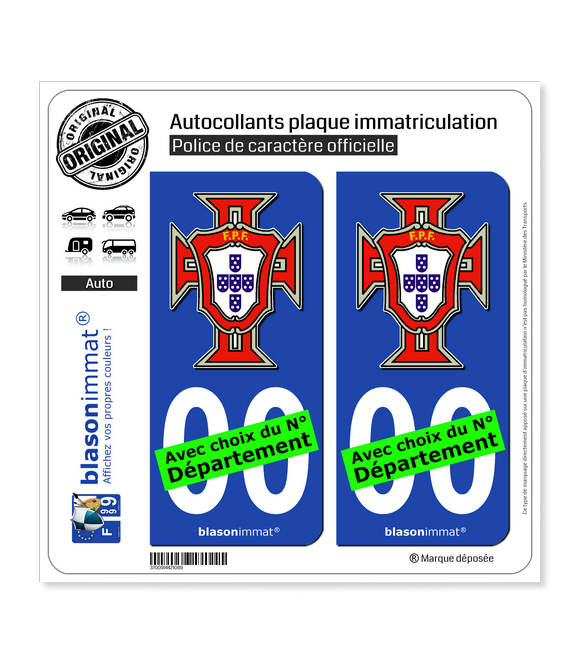 Selecção - FPF | Autocollant plaque immatriculation