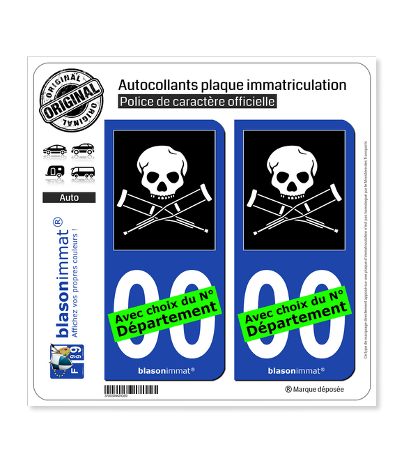 Jackass | Autocollant plaque immatriculation