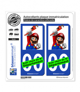 Mario - Plombier | Autocollant plaque immatriculation