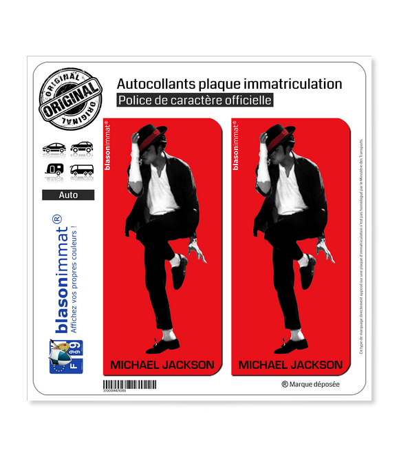 Michael Jackson - King of Pop | Autocollant plaque immatriculation