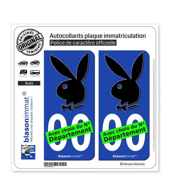 PlayBoy | Autocollant plaque immatriculation