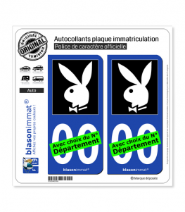 PlayBoy - Fond Noir | Autocollant plaque immatriculation