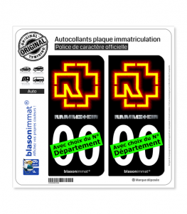  Rammstein Support de plaque d'immatriculation pour voiture -  Noir et rouge