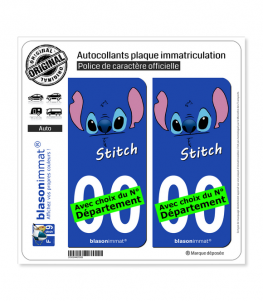 Stitch | Autocollant plaque immatriculation