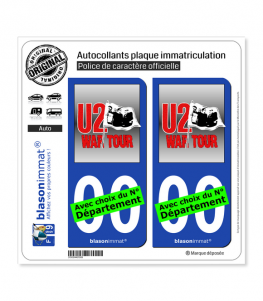 U2 - War Tour | Autocollant plaque immatriculation