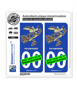 Vil Coyote | Autocollant plaque immatriculation