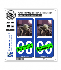 Yoda - La Force | Autocollant plaque immatriculation