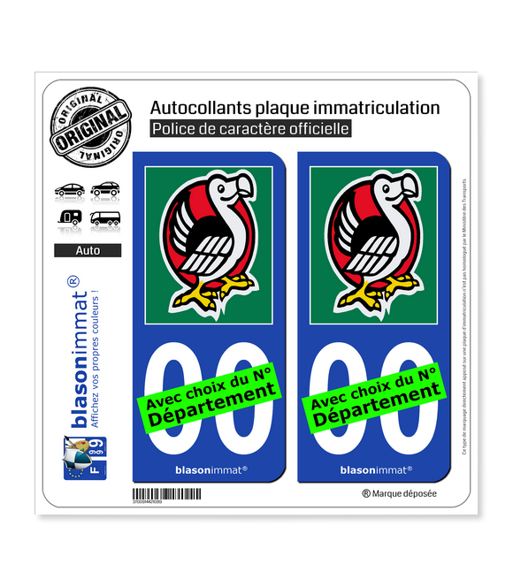 Dodo's Team | Autocollant plaque immatriculation