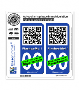 FlashCode - Flashez-Moi | Autocollant plaque immatriculation