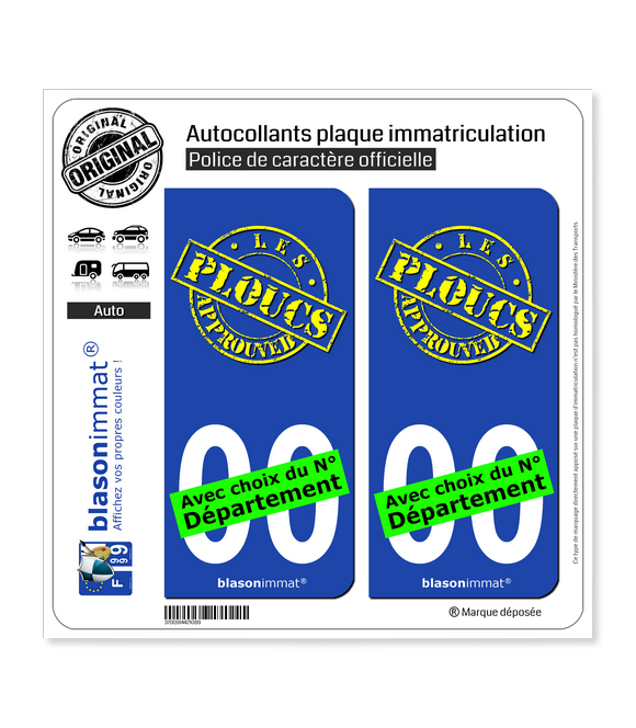 Les Ploucs - Approuved | Autocollant plaque immatriculation