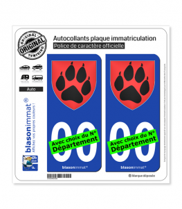 Patte de Loup - Blason | Autocollant plaque immatriculation