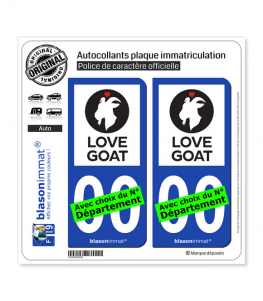 Love Goat | Autocollant plaque immatriculation