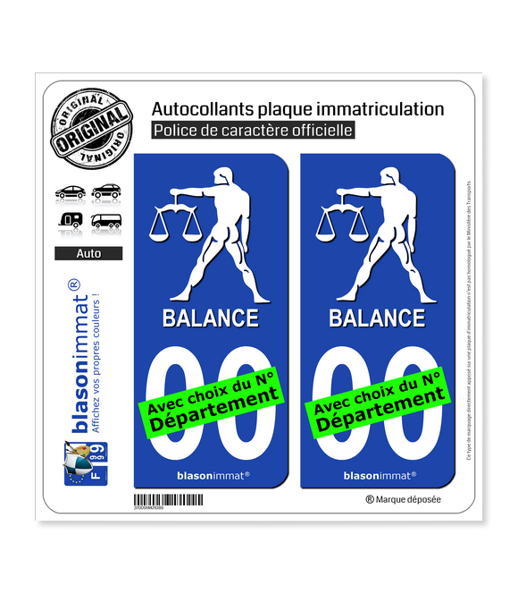Balance - Emblème | Autocollant plaque immatriculation