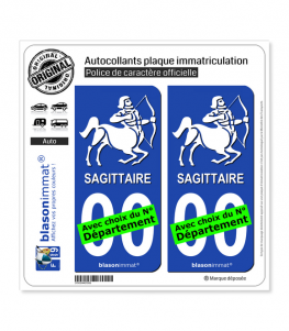 Sagittaire - Emblème | Autocollant plaque immatriculation