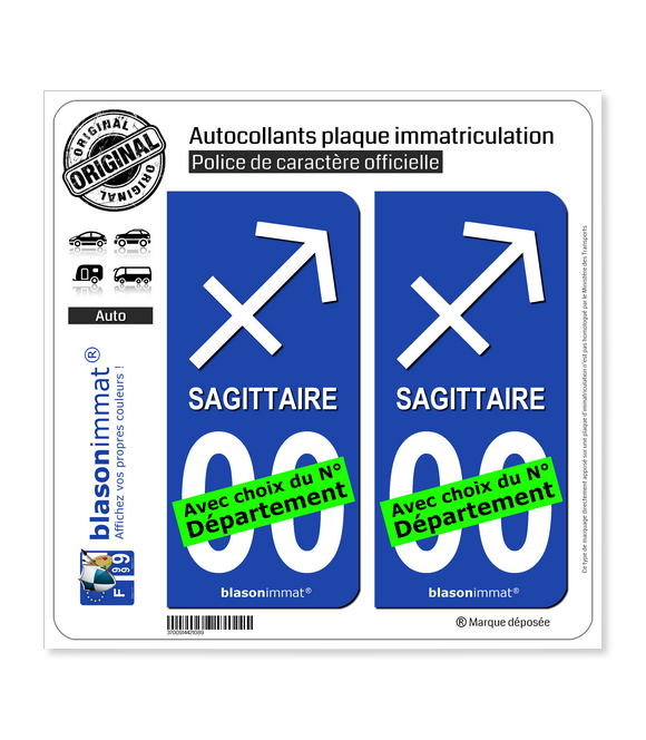 Sagittaire - Symbole | Autocollant plaque immatriculation