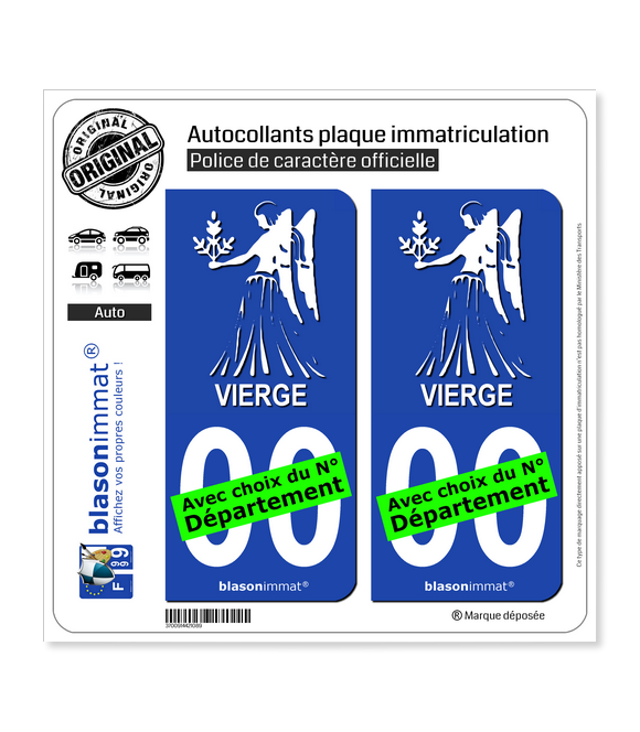 Autocollant plaque immatriculation