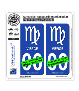 Vierge - Symbole | Autocollant plaque immatriculation