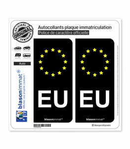 EU Union Européenne - Côté droit | Autocollant plaque immatriculation
