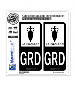 Identifiant Européen 2 Stickers autocollant plaque immatriculation GRD Groland 