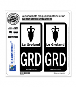 GRD Le Groland - Armoiries | Autocollant plaque immatriculation