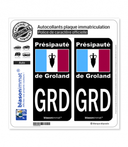 GRD Le Groland - Drapeau | Autocollant plaque immatriculation