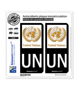 UN United Nations | Autocollant plaque immatriculation