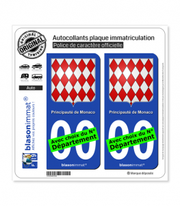 Monaco - Blason | Autocollant plaque immatriculation