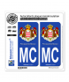 MC Monaco - Armoiries | Autocollant plaque immatriculation