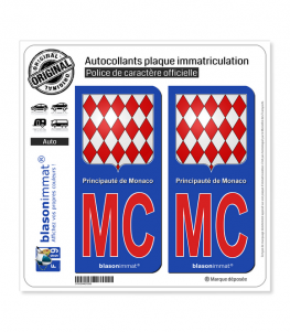 MC Rouge Monaco - Blason | Autocollant plaque immatriculation