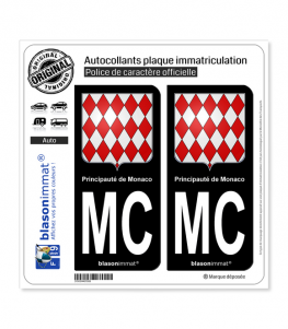 MC Monaco - Blason | Autocollant plaque immatriculation