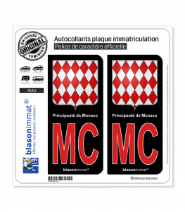 MC Rouge Monaco - Blason | Autocollant plaque immatriculation
