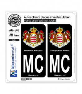 MC Monaco - Armoiries | Autocollant plaque immatriculation