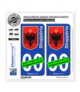 Albanie - Armoiries | Autocollant plaque immatriculation