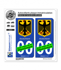 Allemagne - Armoiries | Autocollant plaque immatriculation