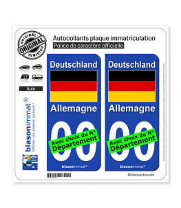 Allemagne - Drapeau | Autocollant plaque immatriculation