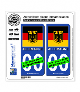 Allemagne - Armoiries Drapées | Autocollant plaque immatriculation