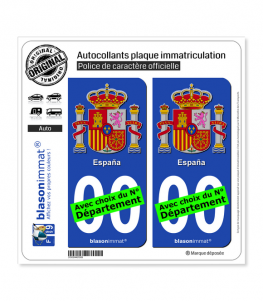 Espagne - Armoiries | Autocollant plaque immatriculation