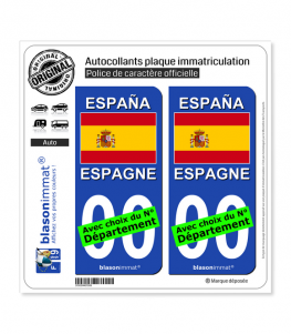 Espagne - Drapeau | Autocollant plaque immatriculation