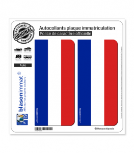 France - Drapeau Vertical | Autocollant plaque immatriculation